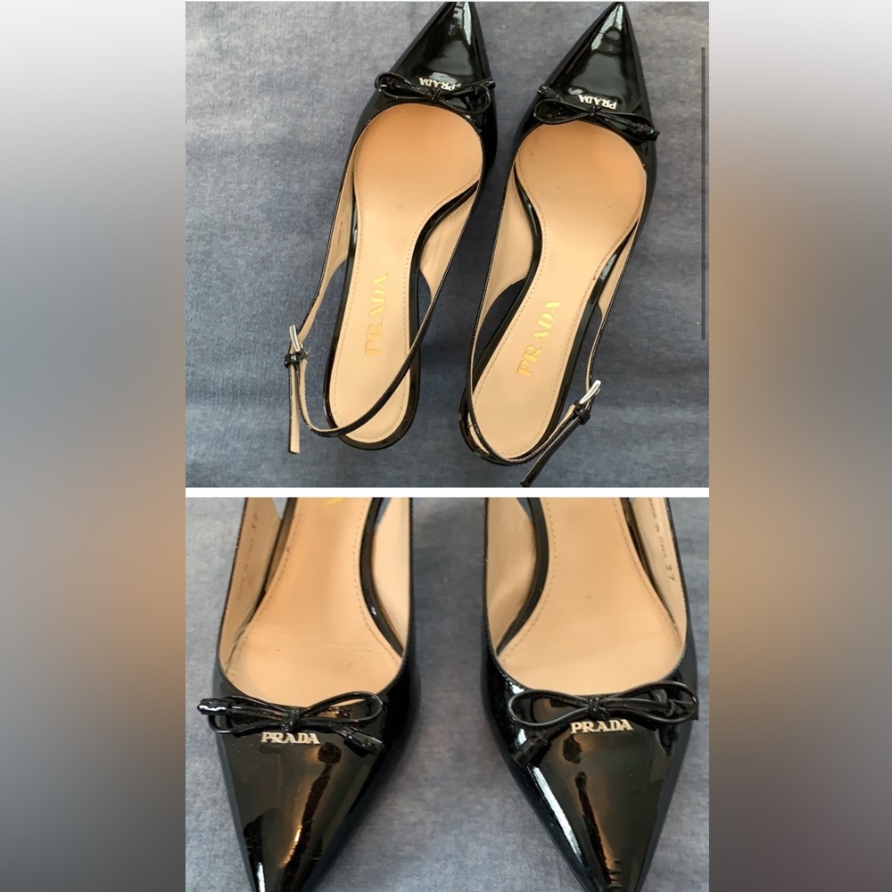 ISO black Prada slingback kitten heel